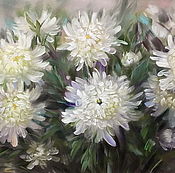 Картины и панно handmade. Livemaster - original item White chrysanthemums. Handmade.