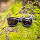 "Alpha L Black" от Timbersun, деревянные солнцезащитные очки. Очки. Уникальные аксессуары Timbersun. Интернет-магазин Ярмарка Мастеров.  Фото №2