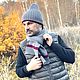 Комплект Шапка двойная и  длинный шарф НОРИС/ЮСТАС серый/бордрвый. Комплекты головных уборов. Вязаный кэжуал  UNIC Ирина. Ярмарка Мастеров.  Фото №5