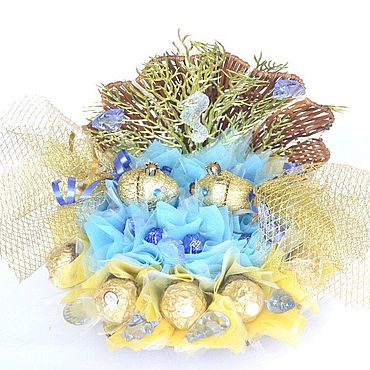 НОВОГОДНИЕ СУВЕНИРЫ ПРОСТОЙ МАСТЕР КЛАСС. Мини тортики из конфет, подарки на новый год 22 DIY CRAFT