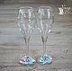 Glasses with blue Orchid and roses. Wedding glasses. Young and Happy by Natalia Shapkina. Online shopping on My Livemaster.  Фото №2