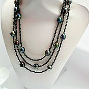 Украшения handmade. Livemaster - original item Necklace with black spinel and pearls. Handmade.