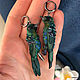 Earrings-bird 'the Emerald Hummingbird'. Miniature birds. Earrings. Coffeelena. My Livemaster. Фото №4