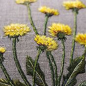 Embroidered stitch pattern birds and Nasturtium