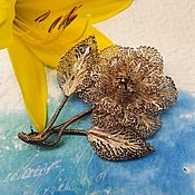 Винтаж: Винтажная цветочная брошь Ландыш, элегантная