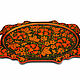 Oval tray Khokhloma 'Strawberry'. Art.30048, Trays, Tomsk,  Фото №1