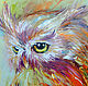 The picture of the owl 'Wise eyes' oil on canvas. Pictures. Multicolor Gallery. My Livemaster. Фото №4