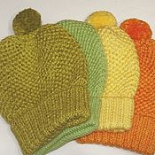 Аксессуары handmade. Livemaster - original item Knitted hat beanie cap beret (stocking) the three-dimensional lapel. Handmade.