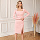 Nude sheath Dress with Slit, pink Figure-hugging Dress, Dresses, Novosibirsk,  Фото №1