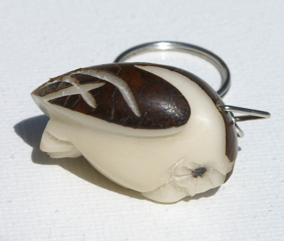 Сова, брелок с фигуркой, выточенной вручную из ореха тагуа