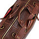Bolsa de viaje de cuero 'Metrópolis' (textura marrón). Travel bag. Russian leather Guild. Ярмарка Мастеров.  Фото №5