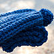 Вязаный комплект "Сапфир" из объемной пряжи. . СаннИ (sanni-knitting). Ярмарка Мастеров.  Фото №4