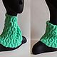 Knitted Snood with openwork leaves 'pale green', Scarves, Moscow,  Фото №1