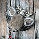Order Brooch-pendant with fur 'Moth in a gray'. Anastasiya Kozlova. Livemaster. . Brooches Фото №3