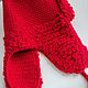 Order Knitted red hat with earflaps. lfrisa. Livemaster. . Hat with ear flaps Фото №3