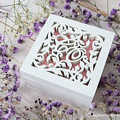 Свадебный салон handmade. Livemaster - original item Wedding jewelry box for wedding rings (box with initials). Handmade.