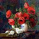 The painting 'Scarlet poppies in porcelain vase'. Pictures. Галерея искусства (galleryart). Online shopping on My Livemaster.  Фото №2