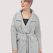 Одежда handmade. Livemaster - original item Long jacket winter quilted coat grey. Handmade.