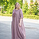 NATALINI Льняное бохо платье в пол с вышивкой цвет какао. Платья. NATALINI. Ярмарка Мастеров.  Фото №14