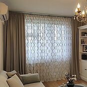 Для дома и интерьера handmade. Livemaster - original item CURTAINS: Linen curtains with tulle 