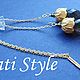 Серебряные серьги-продевки с раухтопазом ,,INFLORESCENCE,,. Серьги-продевки. Tati Style. Ярмарка Мастеров.  Фото №6