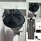 Черная асимметричная шляпка с бантом и вуалью «Леди» из Синамей, Шляпы, Санкт-Петербург,  Фото №1