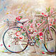 Roses and a bicycle-spring painting on canvas. Pictures. Annet Loginova. Online shopping on My Livemaster.  Фото №2