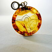 Украшения handmade. Livemaster - original item Seraphim Six-winged intalia on amber R-584. Handmade.