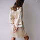 Order Vanilla-colored silk robe with lace. Delicate Clothing Store (Daria). Livemaster. . Robes Фото №3