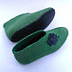 Order Felted Slippers green Clover for luck. snezhana-snezhina (snezhanap). Livemaster. . Slippers Фото №3