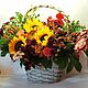Композиция "Осенний вальс" Большая Корзина с цветами.". Букеты. DARK FLORIST Флористика Декор ЦВЕТЫ. Интернет-магазин Ярмарка Мастеров.  Фото №2