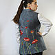 Felted vest ' Poppies'. Vests. silk wool. Online shopping on My Livemaster.  Фото №2
