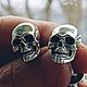 Серебряные запонки "Skull". Запонки. BONES & SOUL (BaevSergey). Ярмарка Мастеров.  Фото №5