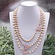 Natural Pearl author's necklace with pink quartz connectors, Necklace, Moscow,  Фото №1
