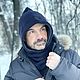 КАПЮШОН-СНУД двойной мужской КАЛЬВИН темно-синий/серый, Капюшоны, Санкт-Петербург,  Фото №1