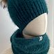 Заказать Шапка с помпоном и снуд из ангоры. Lesi_knit. Ярмарка Мастеров. . Шапки Фото №3