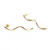 Украшения handmade. Livemaster - original item Wand earrings, Long gold earrings, dangle earrings. Handmade.
