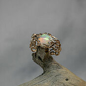 Украшения handmade. Livemaster - original item Exclusive gold ring with opal 