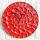 Reloj de pared rojo flor Tridimensional Silencioso, Watch, Akhtyrsky,  Фото №1