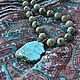 Collar de perlas con colgante africano turquesa Imani. Necklace. Designer jewelry by Anastasia (NASTYAGP). Ярмарка Мастеров.  Фото №5