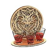 Подарки к праздникам handmade. Livemaster - original item Stand / shot stand for 3, 4 shots with dragon, owl. Handmade.