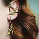 Серьги "Листья удлинённые" с эмалью. Серьги классические. Esipenok Jewelry. Ярмарка Мастеров.  Фото №4