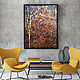 Large abstract painting in the loft rust and gold silhouette of a tree, Pictures, St. Petersburg,  Фото №1