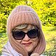 Вязаная шапка из пряжи пух норки ручной работы. Шапка-ушанка. Rukodelnitsa-41. Ярмарка Мастеров.  Фото №4