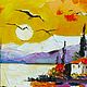 Картина маслом Морской пейзаж с чайками. Картины. Татьяна и Элина Меркуловы. Ярмарка Мастеров.  Фото №4