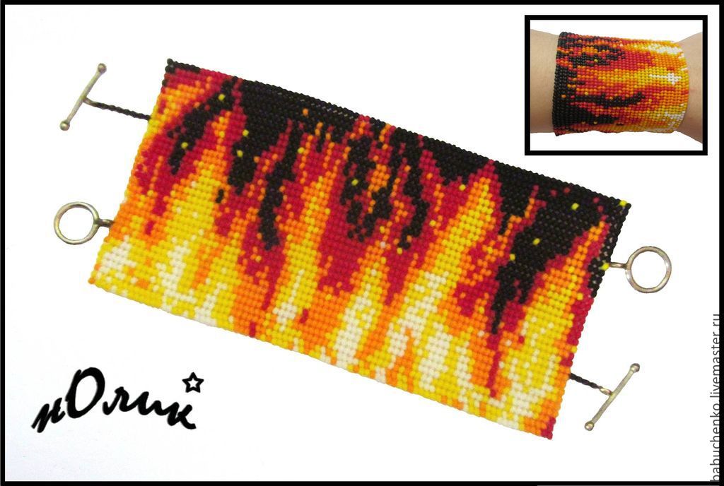 Схема огонь из бисера