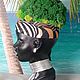 Кашпо из гипса "Африканка" со стабильным мхом. Скульптуры. Soulhome-2. Интернет-магазин Ярмарка Мастеров.  Фото №2