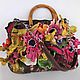 Bag felted. Art-bag "Autumn bouquet with gerberas and leaves of the Co. Classic Bag. wool gifts. Online shopping on My Livemaster.  Фото №2