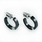 Украшения handmade. Livemaster - original item Ti/Zr Crater Earrings in Black. Handmade.
