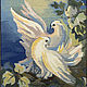Гобелен Нежность, голуби, картина ручной работы, Гобелен, Златоуст,  Фото №1